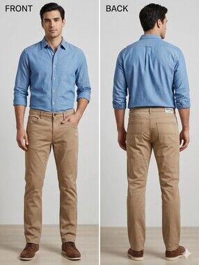 GOOD THREADS MENS SLACKS  W38  L34 DARK TAN